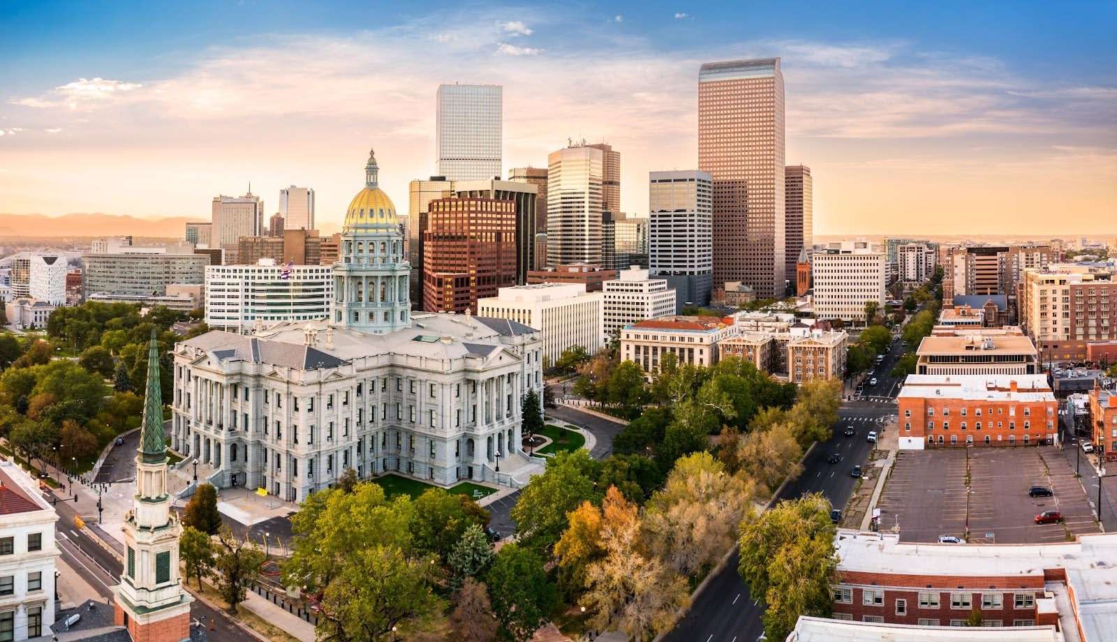 Aerial view of Downtown Denver