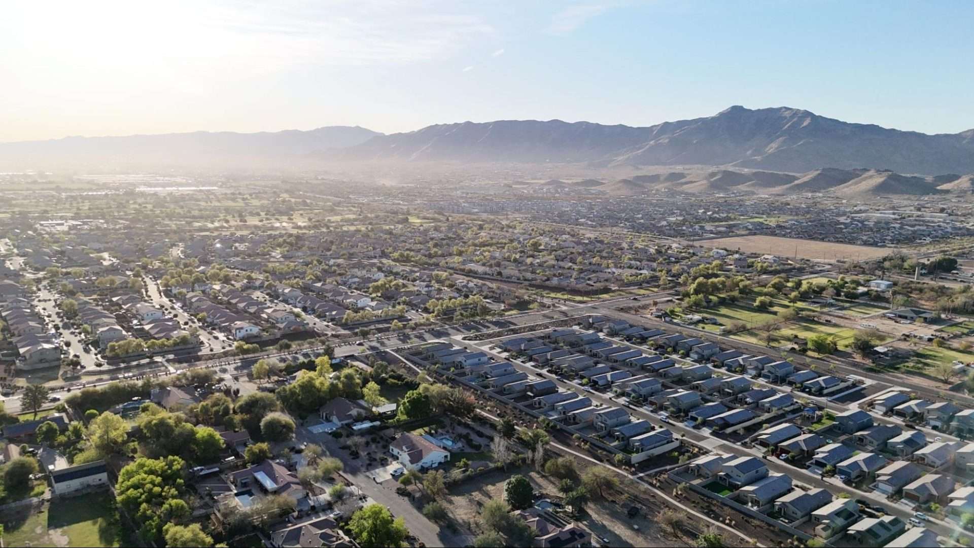 Aerial view of a neighborhood in Phoenix, Arizona.