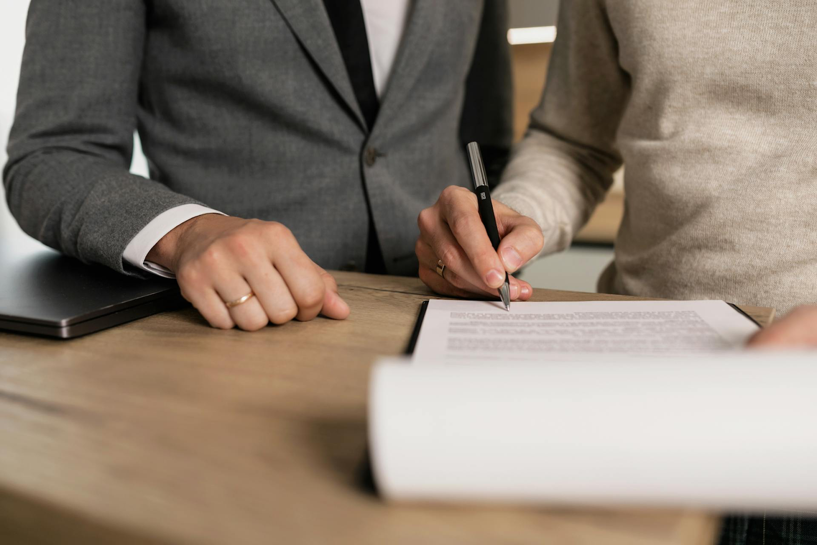 Signing a contract