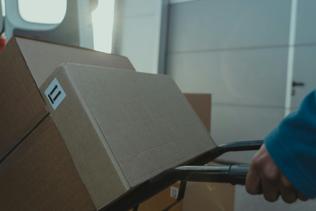 Boxes on a handtruck