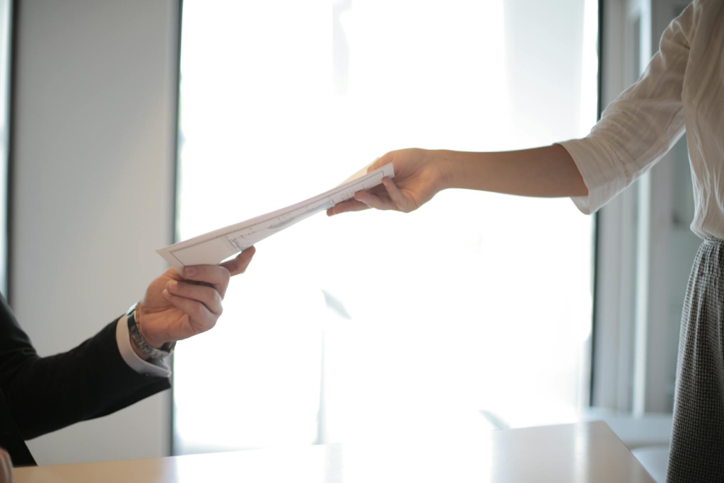 Handing over a contract